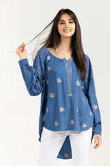 Embroidered Twill Viscose Kurti GLW-21-14