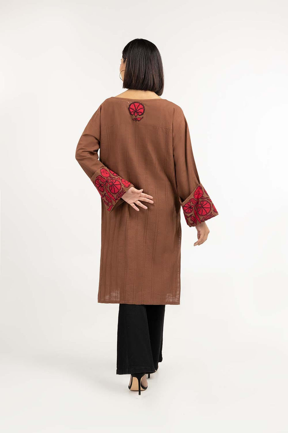 Embroidered Khaddar Shirt