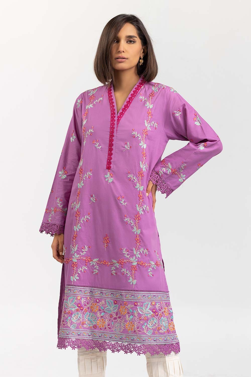 Embroidered Cambric Shirt