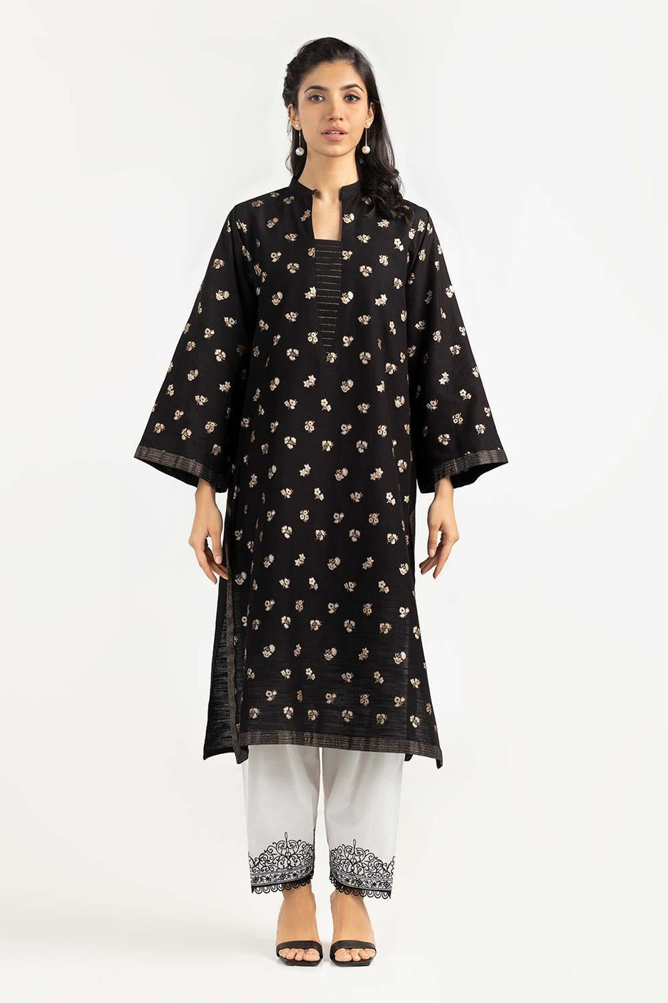 Dyed Khaddar Screen Printed Shirt