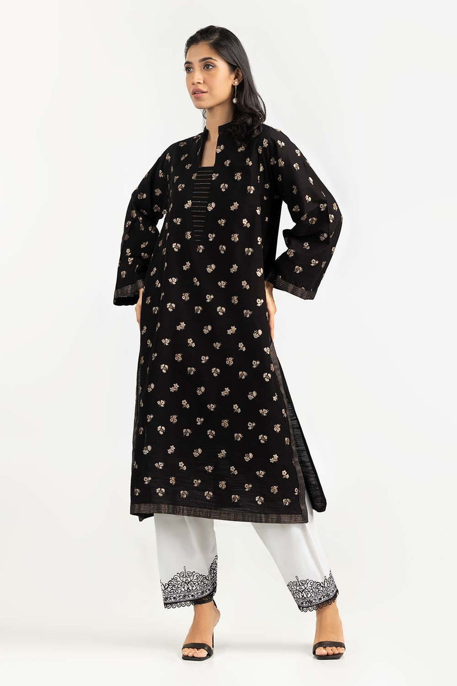 Dyed Khaddar Screen Printed Shirt