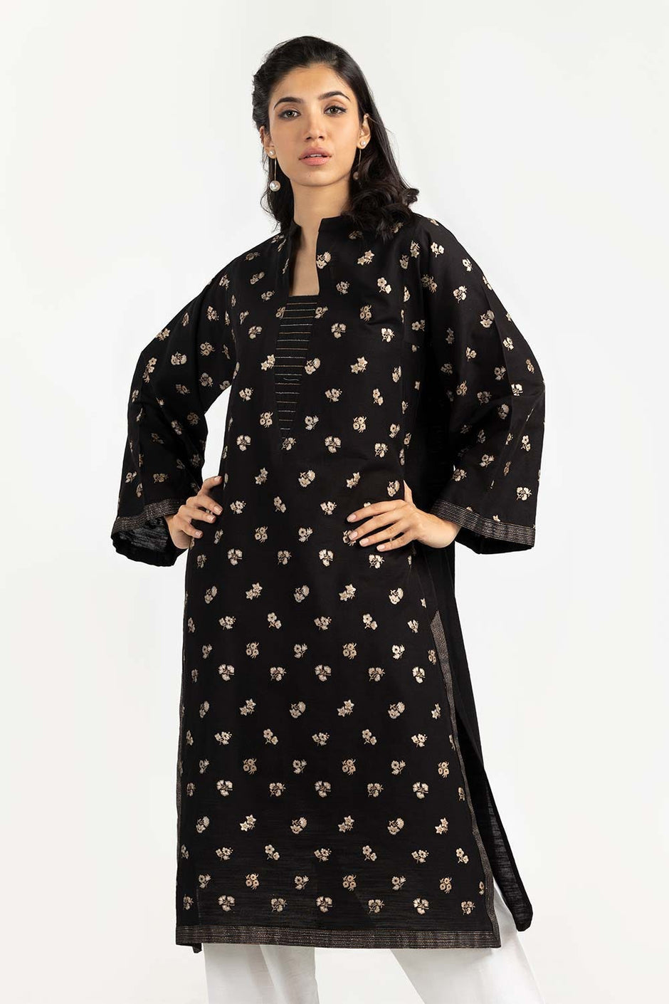Dyed Khaddar Screen Printed Shirt
