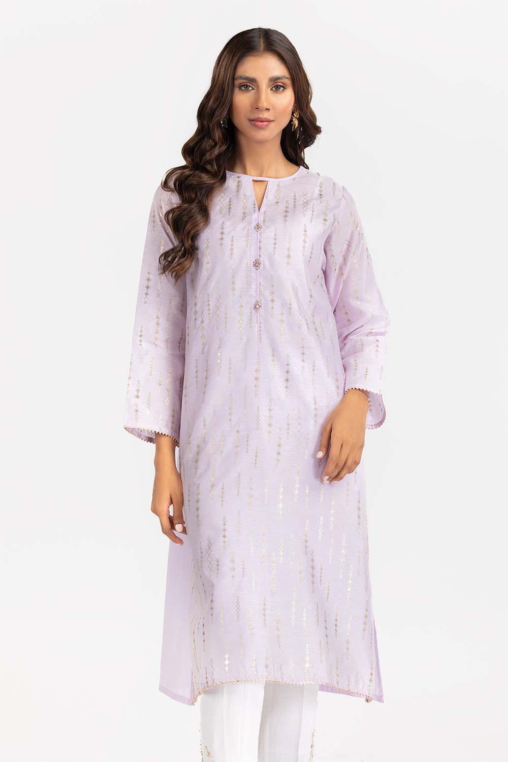 Foil Print Slub Shirt GLW-22-60