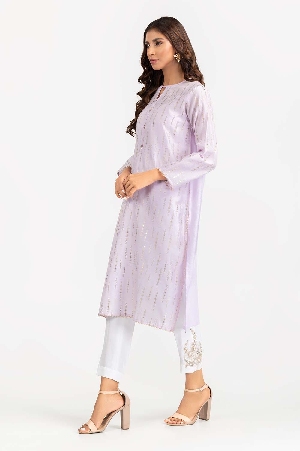 Foil Print Slub Shirt GLW-22-60