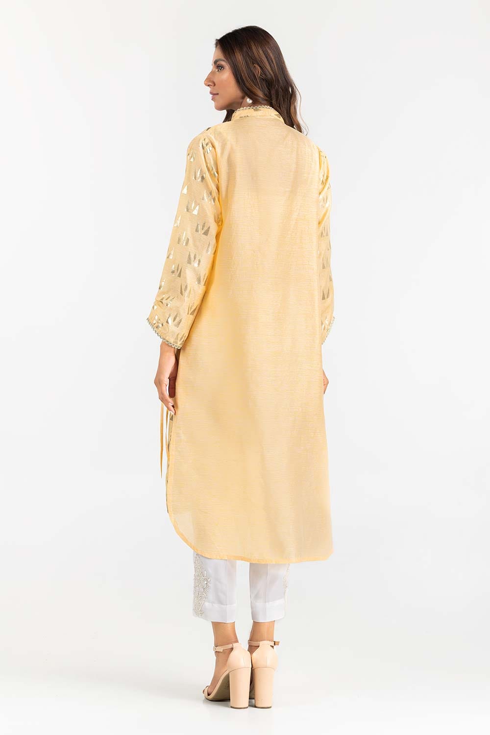 Foil Print Slub Shirt GLW-22-63
