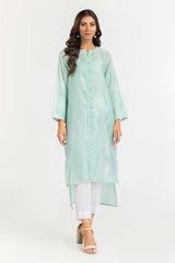 Foil Print Slub Shirt GLW-22-66