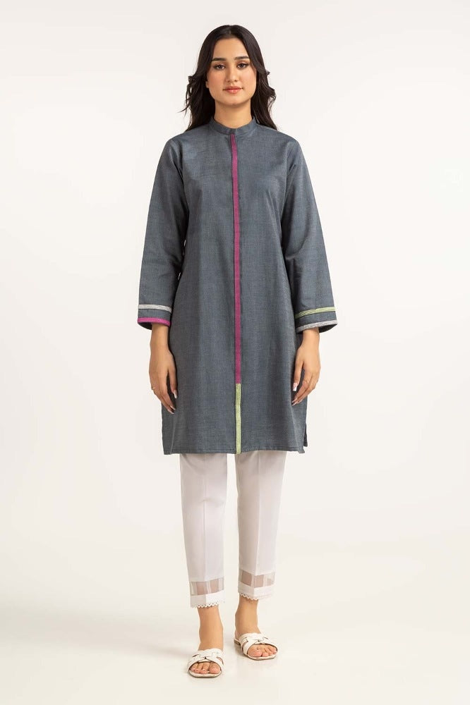 Dyed Cotton Yarn Dyed Embroidered Shirt GLW-23-102