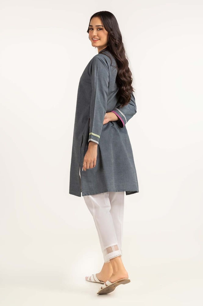 Dyed Cotton Yarn Dyed Embroidered Shirt GLW-23-102