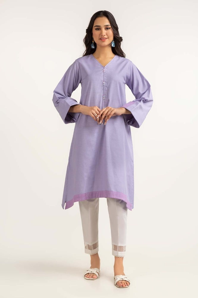 Dyed Cotton Yarn Dyed Embroidered Shirt