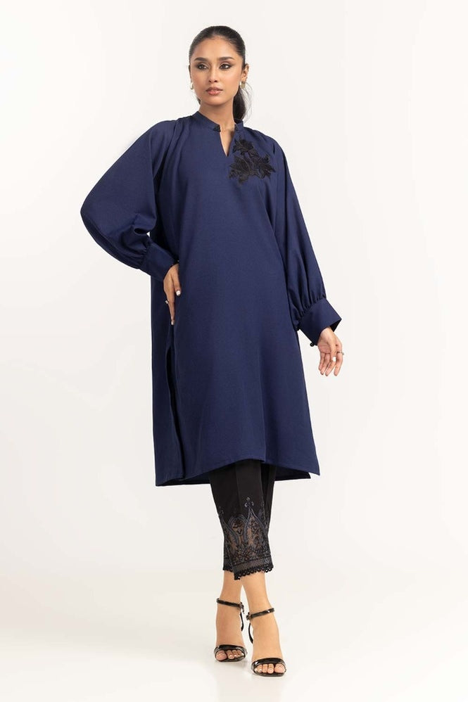 Dyed Georgette Embroidered Shirt