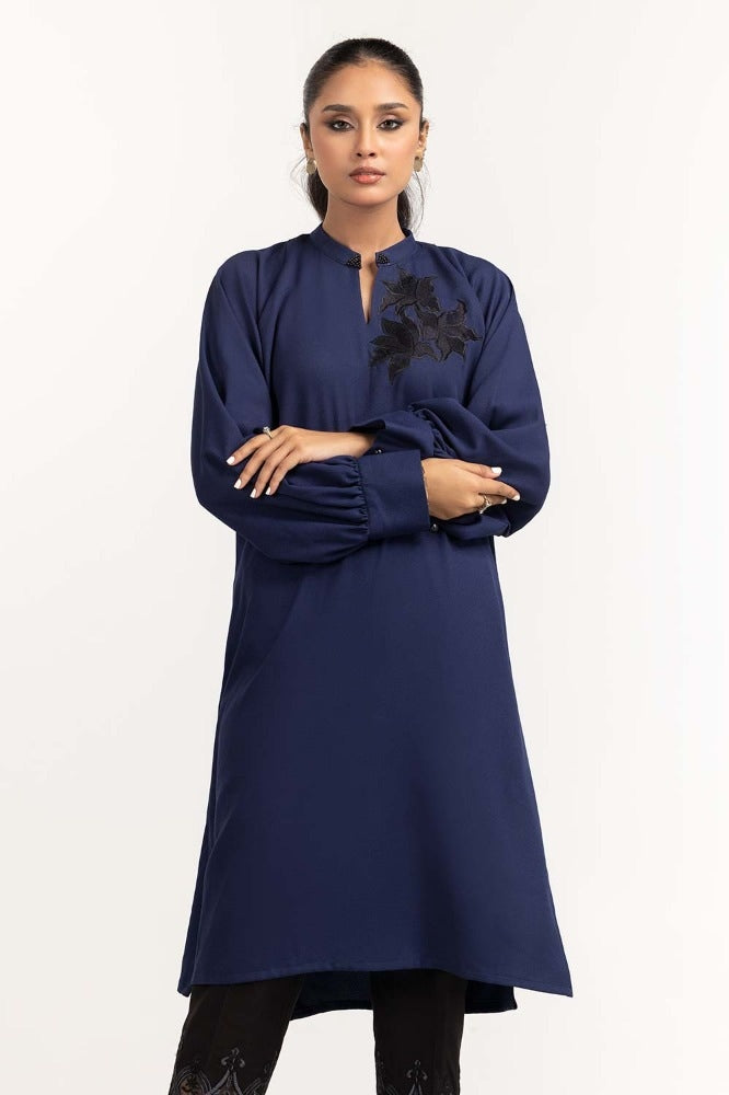 Dyed Georgette Embroidered Shirt