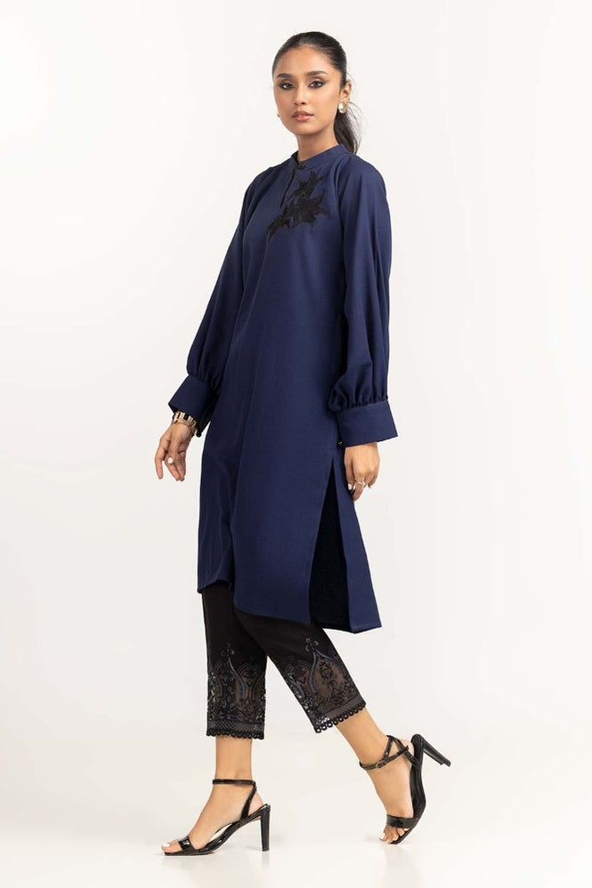 Dyed Georgette Embroidered Shirt