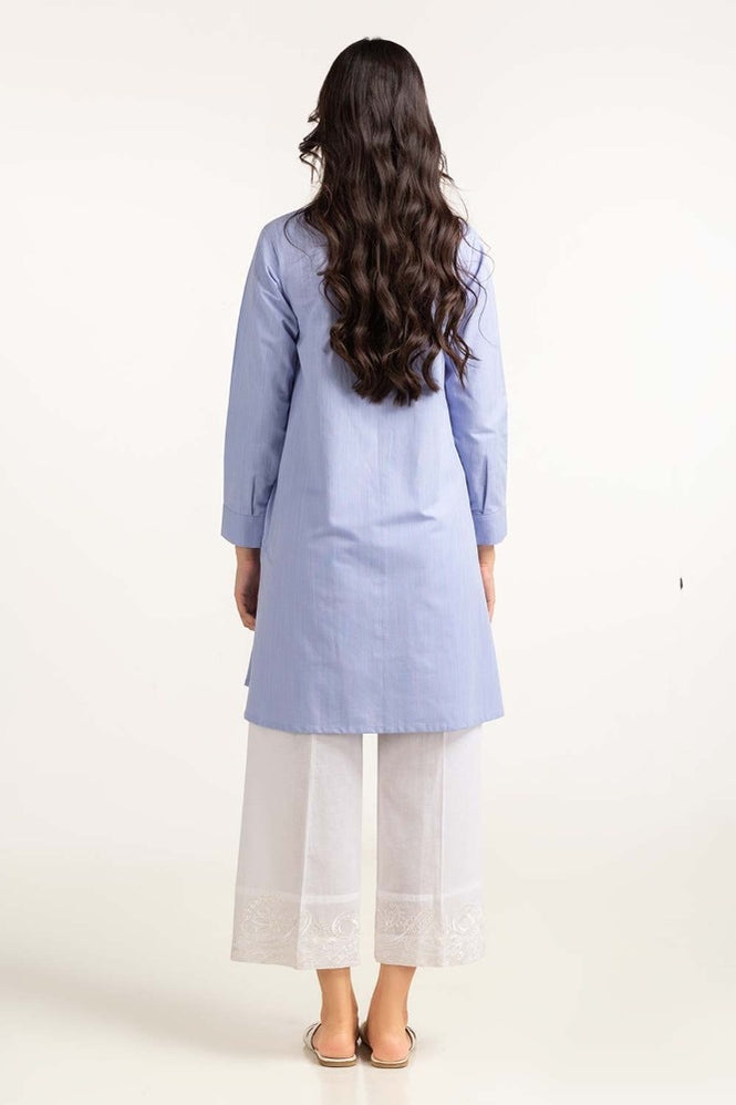 Dyed Cotton Yarn Dyed Embroidered Shirt