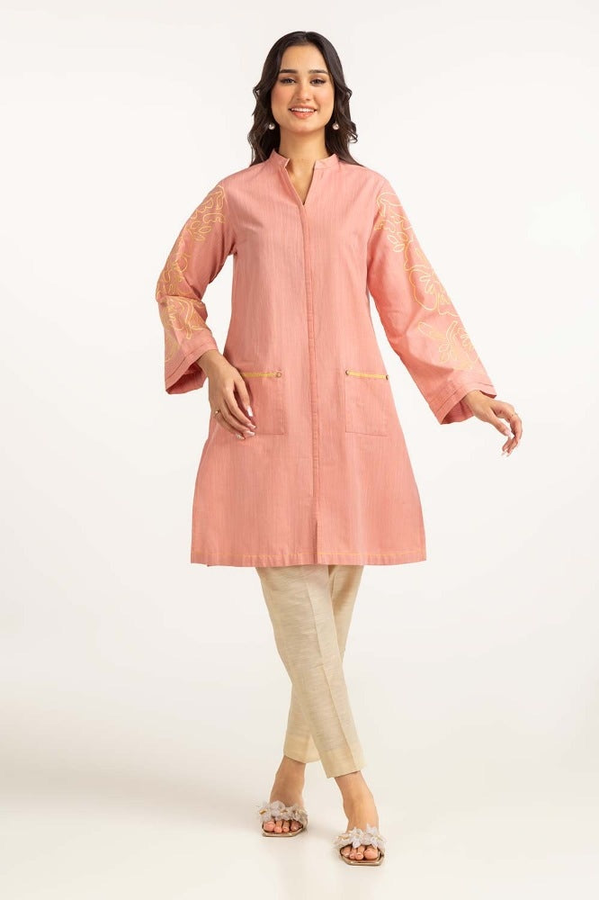 Dyed Cotton Yarn Dyed Embroidered Shirt GLW-23-32