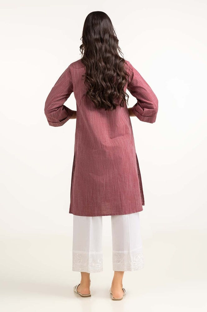 Dyed Yarn Cotton Embroidered Shirt
