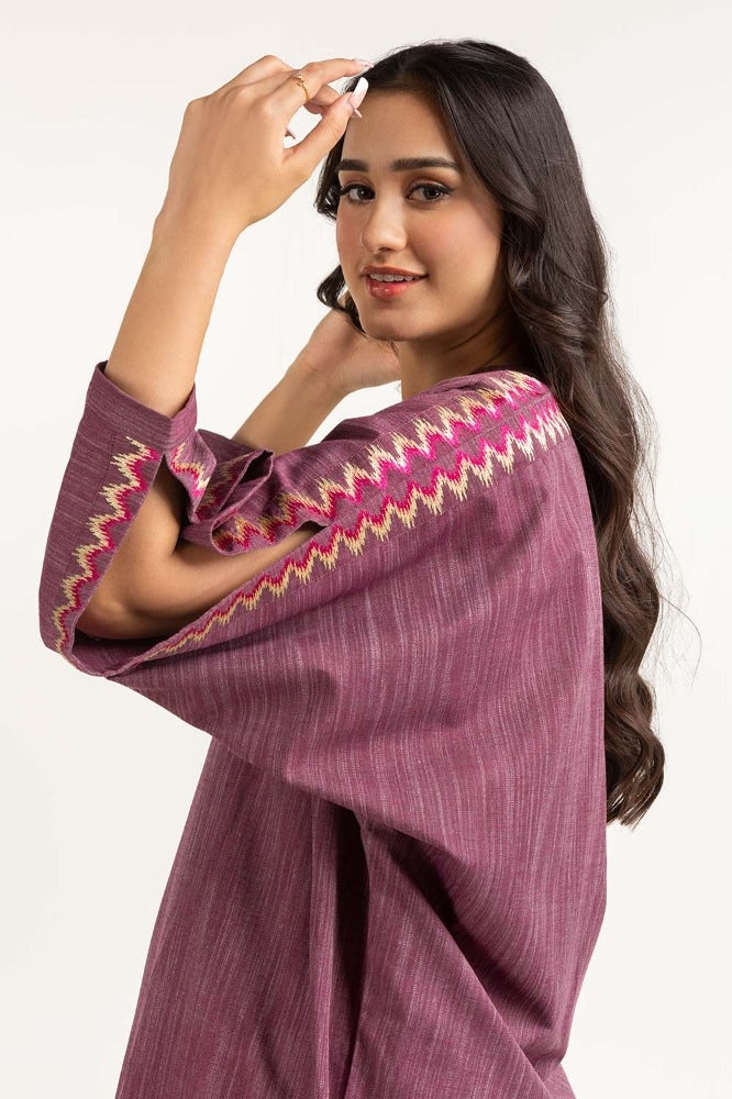 Dyed Yarn Cotton Embroidered Shirt Glw-23-35