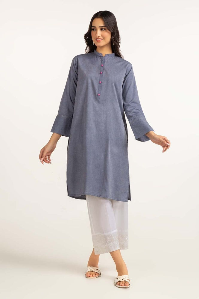 Dyed Cotton Yarn Dyed Embroidered Shirt