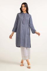 Dyed Cotton Yarn Dyed Embroidered Shirt GLW-23-36