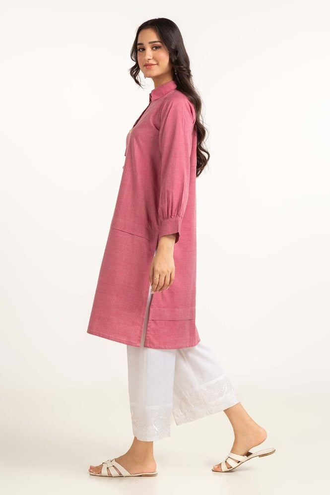 Dyed Yarn Cotton Embroidered Shirt