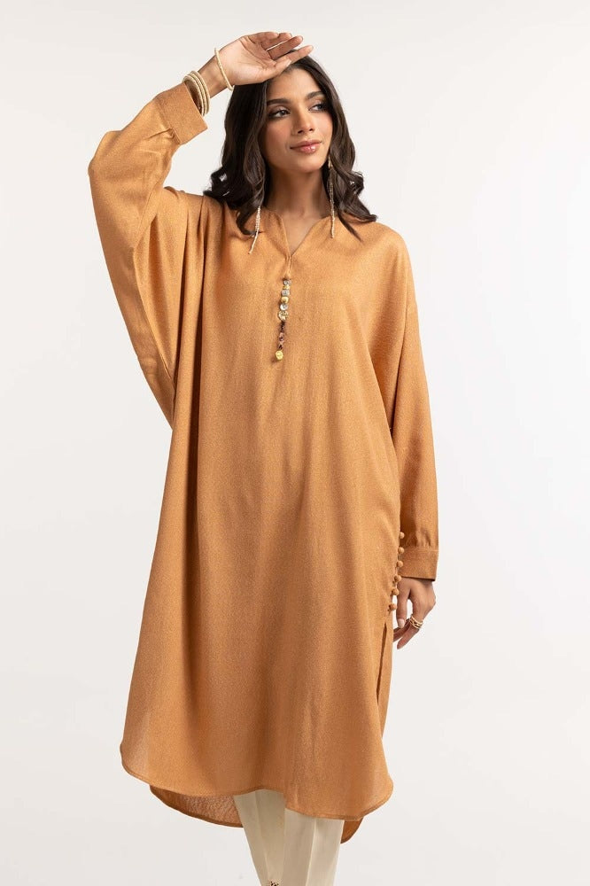 Dyed Moonlight Acrylic Viscose Embelished Shirt GLW-23-44