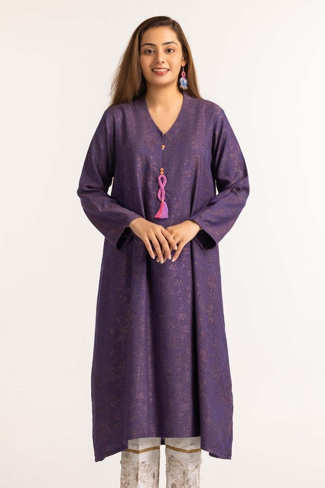 Dyed Jacquard Embellished Shirt GLW-23-46