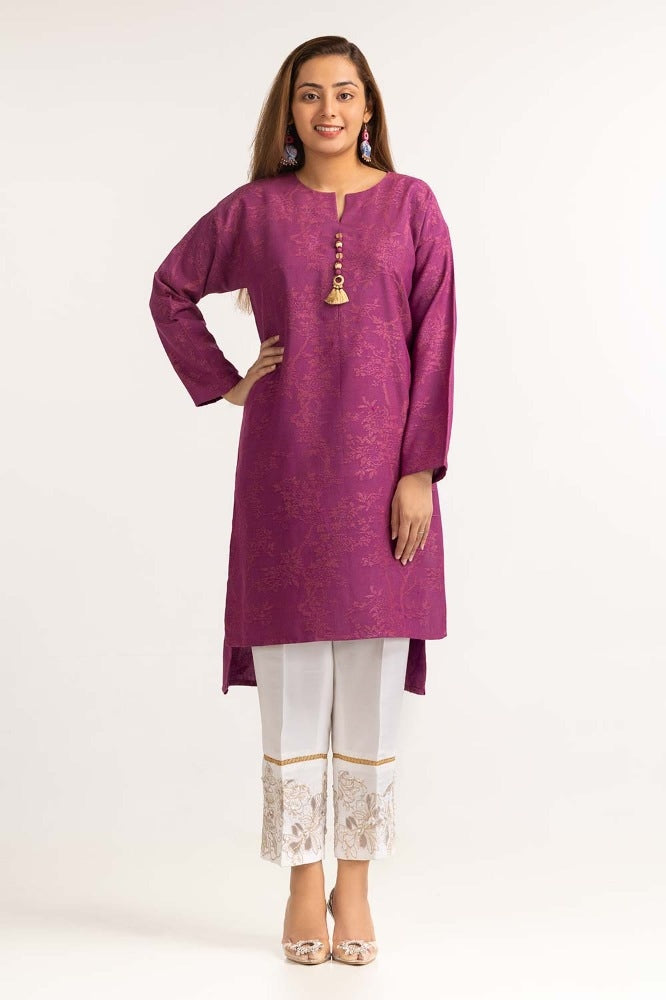 Dyed Jacquard Embellished Shirt GLW-23-47