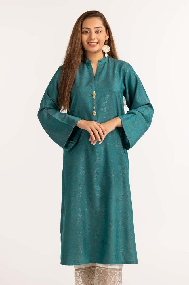 Dyed Jacquard Embellished Shirt GLW-23-48