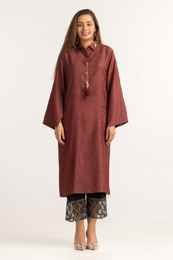 Dyed Jacquard Embellished Shirt