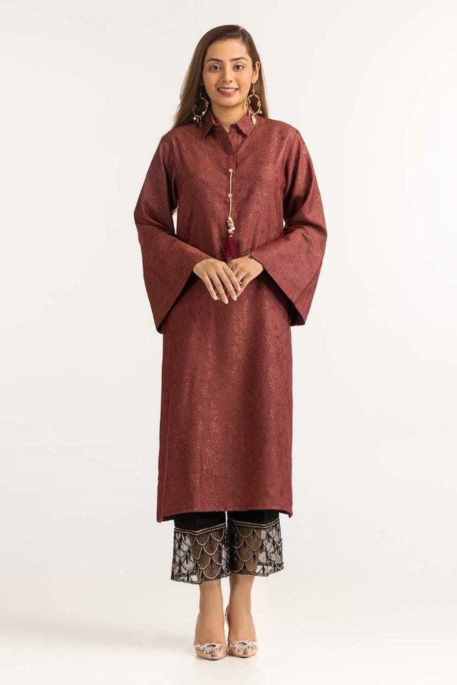 Dyed Jacquard Embellished Shirt