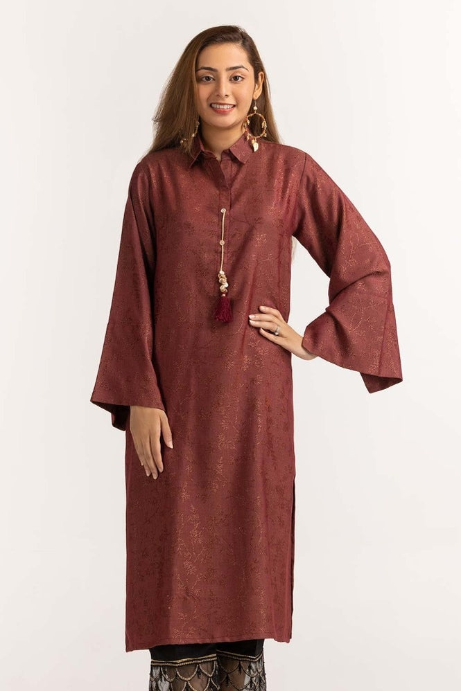 Dyed Jacquard Embellished Shirt
