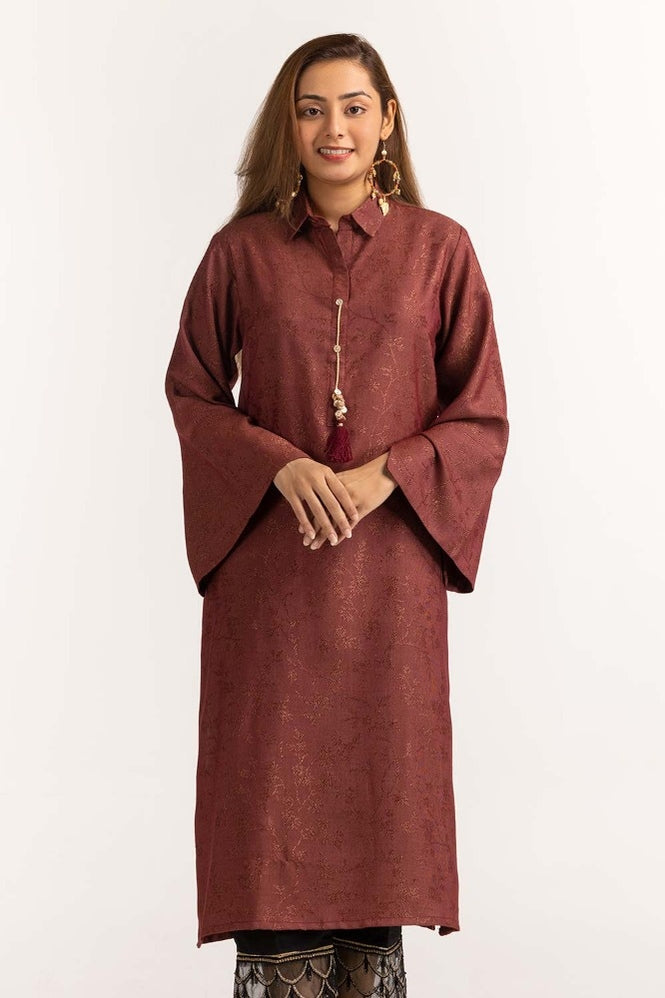 Dyed Jacquard Embellished Shirt