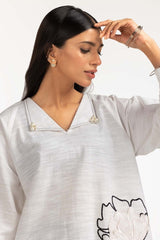 Dyed Khaddar Embroidered Shirt GLW-23-84