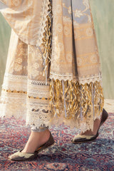 3 Piece Unstitched Gold and Lacquer Printed Lawn Suit CL-52358-A