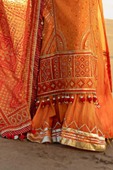 3 Piece Unstitched Embroidered Lawn Suit with Gold Lacquer Embroidered Printed Chiffon Dupatta BM-52020