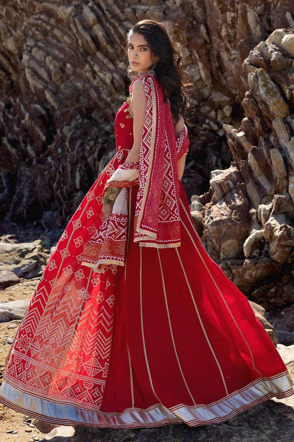3 Piece Unstitched Zari Embroidered Lawn Suit with Gold Lacquer Printed Lawn Dupatta  CL-52442