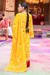3 Piece Unstitched Gold Lacquer Printed Lawn Suit CL-52177 A