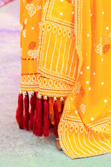 3 Piece Unstitched Gold Lacquer Printed Lawn Suit CL-52177 A