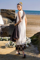 3 Piece Unstitched Embroidered Jacquard Suit with Gold Printed Lawn Dupatta MJ-42052