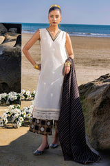 3 Piece Unstitched Embroidered Jacquard Suit with Gold Printed Lawn Dupatta MJ-42052