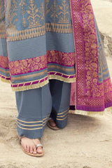 3 Piece Unstitched Gold Printed Lawn Suit CL-52119-A