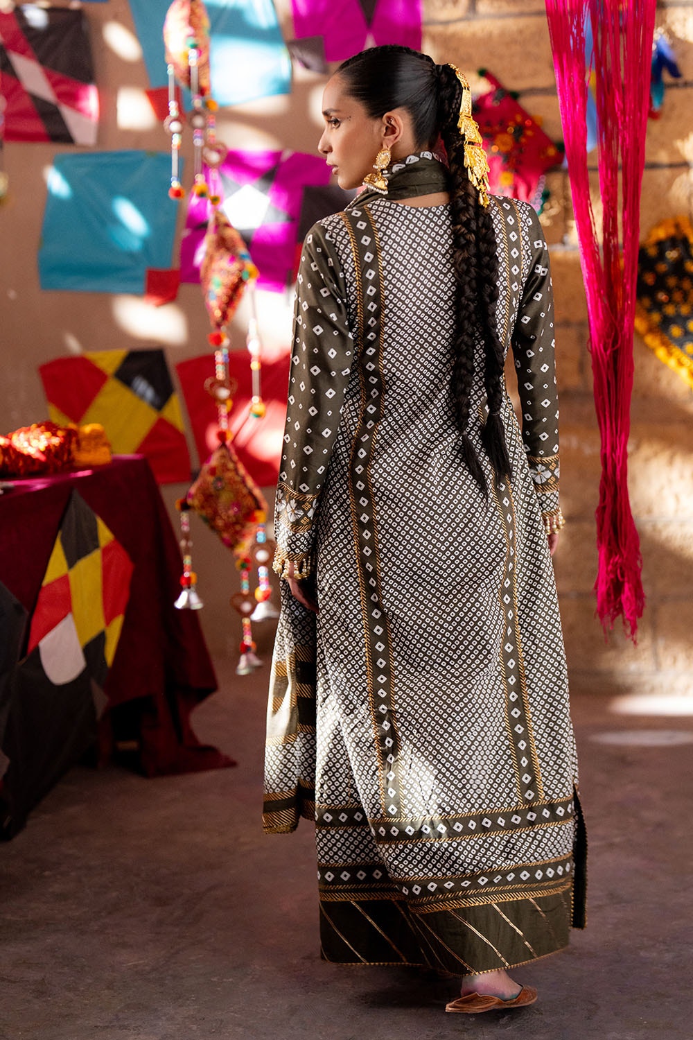 3 Piece Unstitched Gold Printed Lawn Suit CL-52401 B