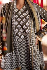 3 Piece Unstitched Gold Printed Lawn Suit CL-52401 B