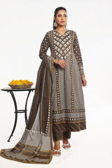 3 Piece Unstitched Gold Printed Lawn Suit CL-52401 B