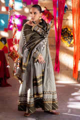 3 Piece Unstitched Gold Printed Lawn Suit CL-52401 B