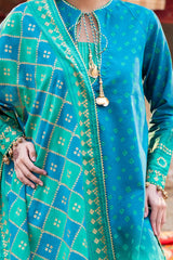 3 Piece Unstitched Gold Printed Lawn Suit CL-52410 A