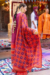 3 Piece Unstitched Gold Printed Lawn Suit CL-52410 B