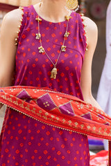 3 Piece Unstitched Gold Printed Lawn Suit CL-52410 B