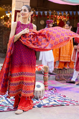3 Piece Unstitched Gold Printed Lawn Suit CL-52410 B