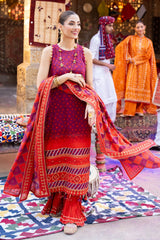 3 Piece Unstitched Gold Printed Lawn Suit CL-52410 B
