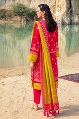 3 Piece Unstitched Gold Printed Lawn Suit CL-52120-B